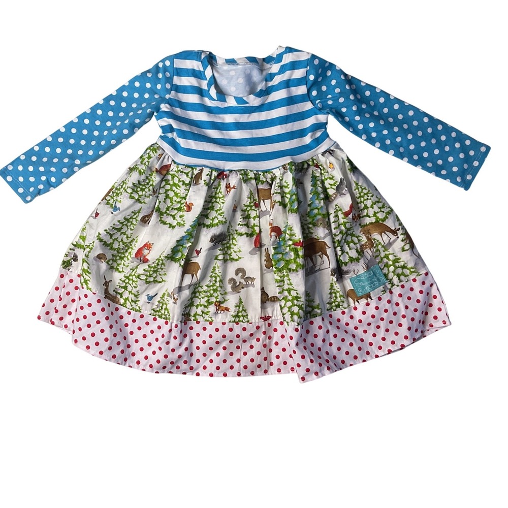 Fleur L'enfant Kids Sz 2 Whimsical Critters Winter Woodland Dress‎ new w/o tags